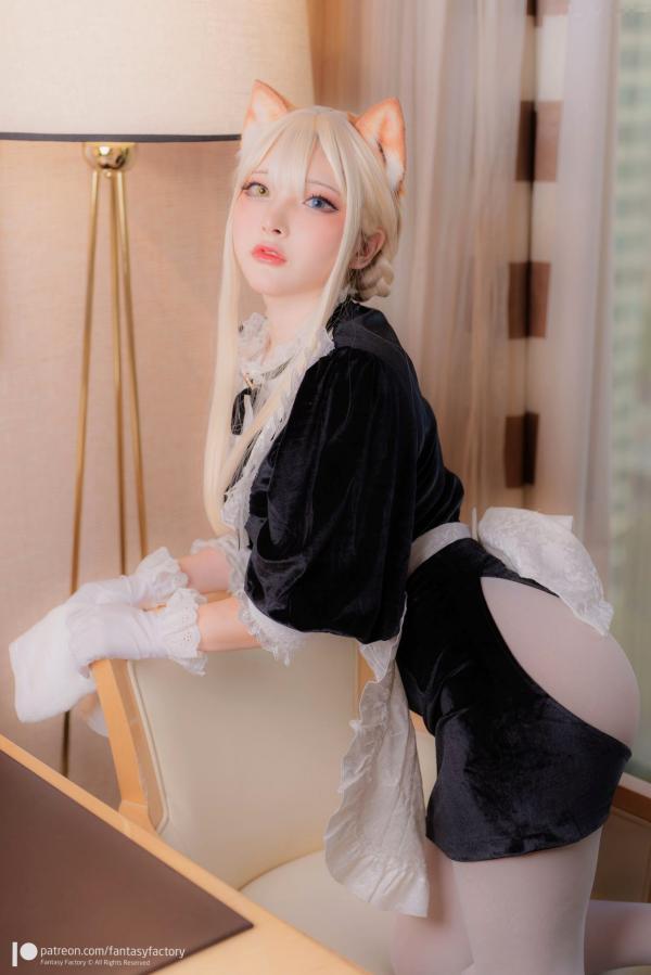    Fantasy-Factory小丁Ding异色瞳猫耳娘cosplay，精致女仆装制服诱惑与性感写真，梦幻窗边唯美私房视觉大片第8张图片