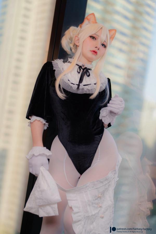    Fantasy-Factory小丁Ding异色瞳猫耳娘cosplay，精致女仆装制服诱惑与性感写真，梦幻窗边唯美私房视觉大片第22张图片