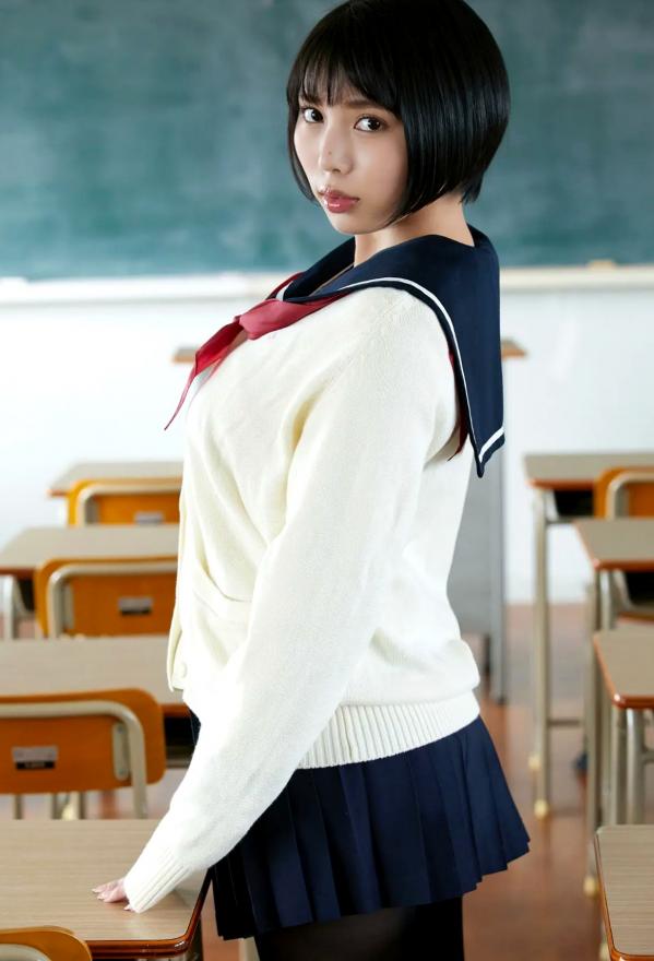    Kaoru Yasui 安位薫 - Delusion after school date 妄想放课后约会，教室主题校服写真，黑丝美腿清纯诱惑，日系少女感十足第15张图片