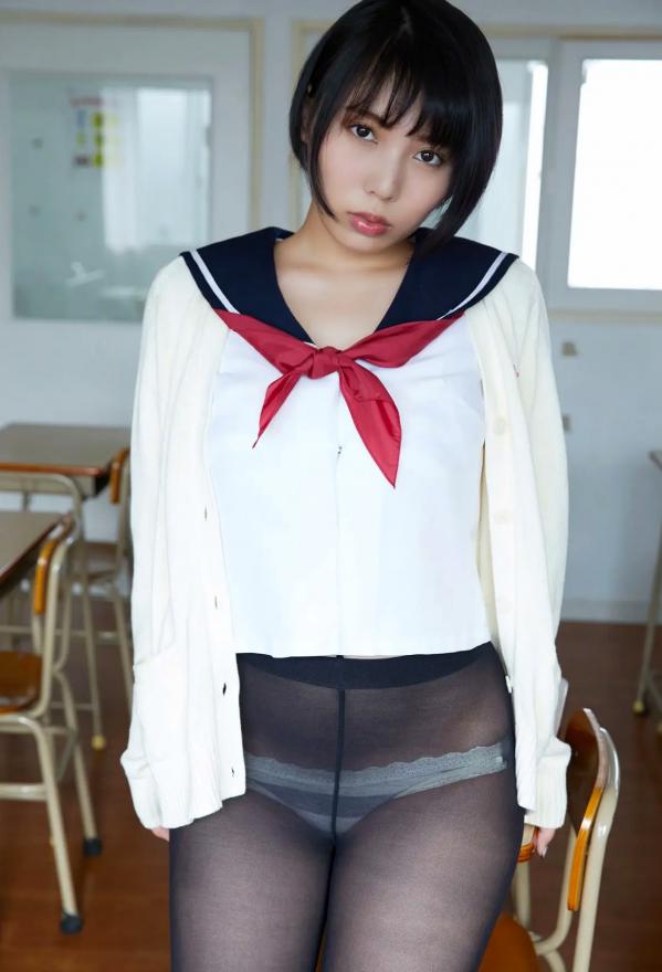   Kaoru Yasui 安位薫 - Delusion after school date 妄想放课后约会，教室主题校服写真，黑丝美腿清纯诱惑，日系少女感十足第33张图片