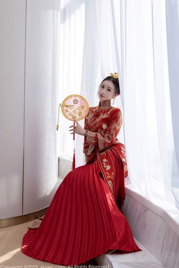    XiuRen秀人网-9811-杏子Yada-中式红衣新娘-性感内衣私房-古典韵味与大胆诱惑-2025.01.24第5张图片