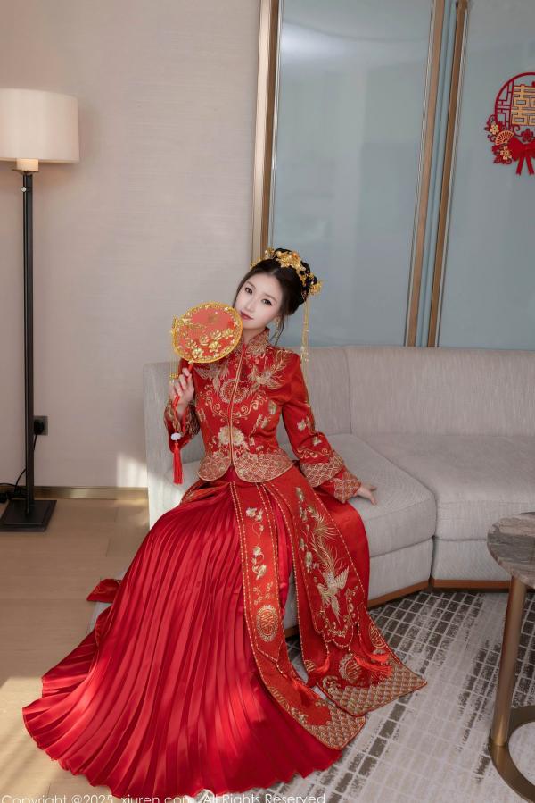    XiuRen秀人网-9811-杏子Yada-中式红衣新娘-性感内衣私房-古典韵味与大胆诱惑-2025.01.24第9张图片