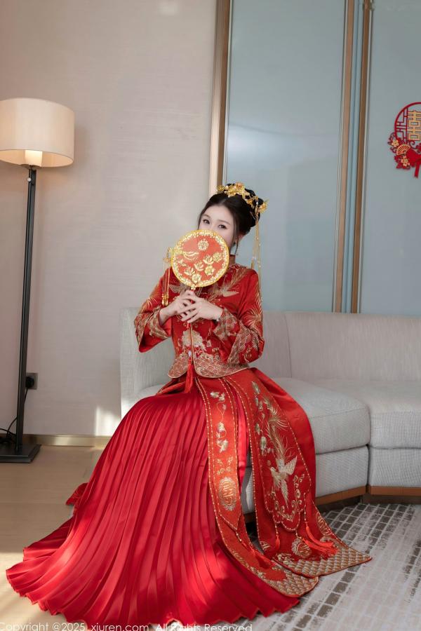    XiuRen秀人网-9811-杏子Yada-中式红衣新娘-性感内衣私房-古典韵味与大胆诱惑-2025.01.24第11张图片