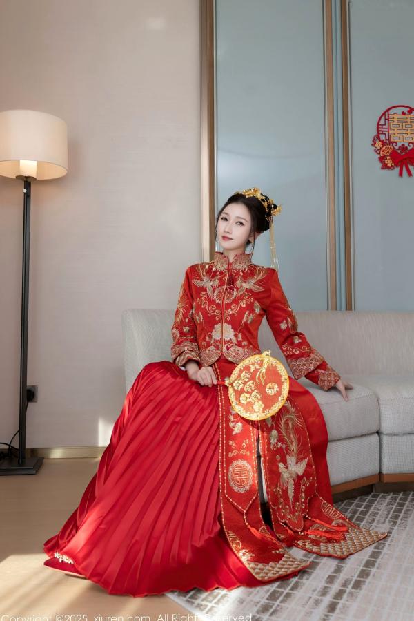    XiuRen秀人网-9811-杏子Yada-中式红衣新娘-性感内衣私房-古典韵味与大胆诱惑-2025.01.24第12张图片