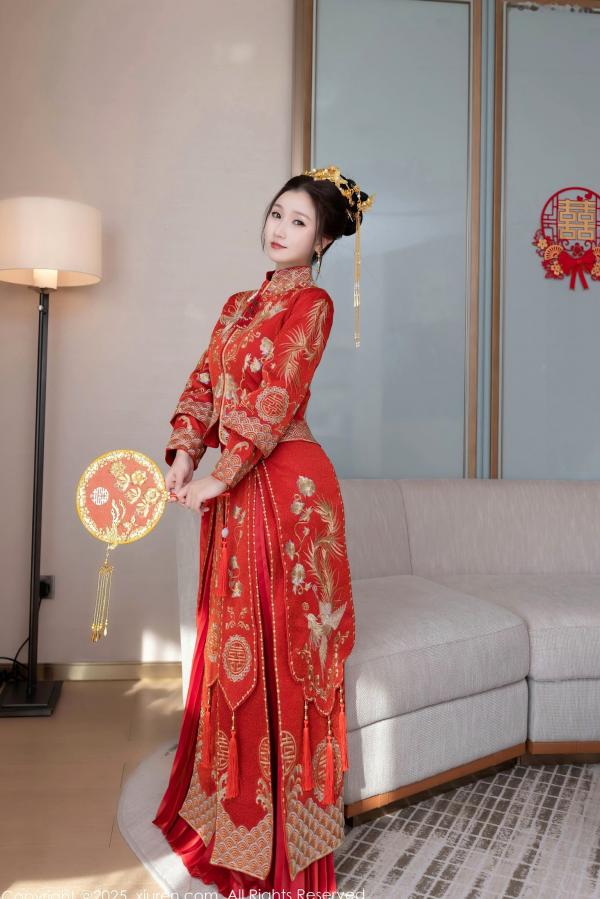    XiuRen秀人网-9811-杏子Yada-中式红衣新娘-性感内衣私房-古典韵味与大胆诱惑-2025.01.24第13张图片