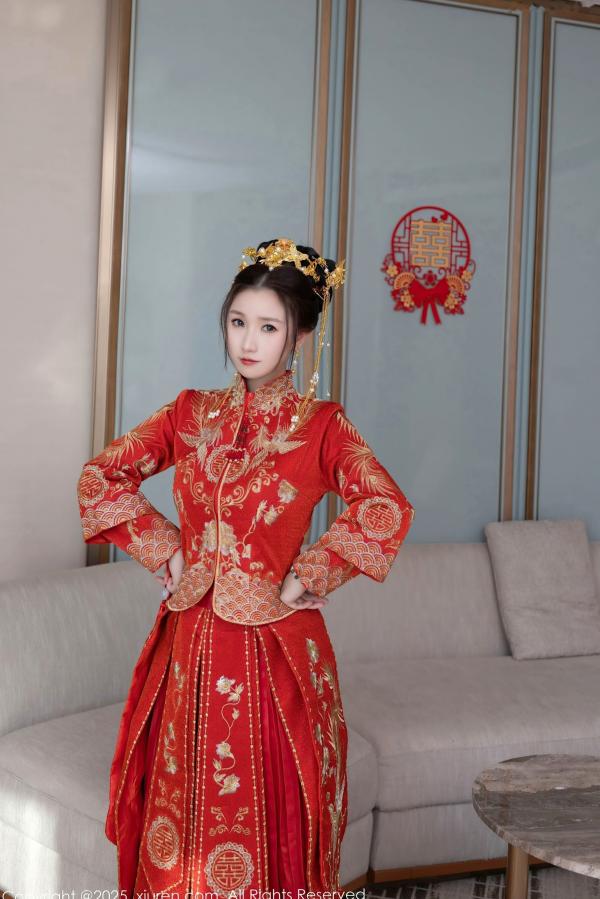    XiuRen秀人网-9811-杏子Yada-中式红衣新娘-性感内衣私房-古典韵味与大胆诱惑-2025.01.24第14张图片