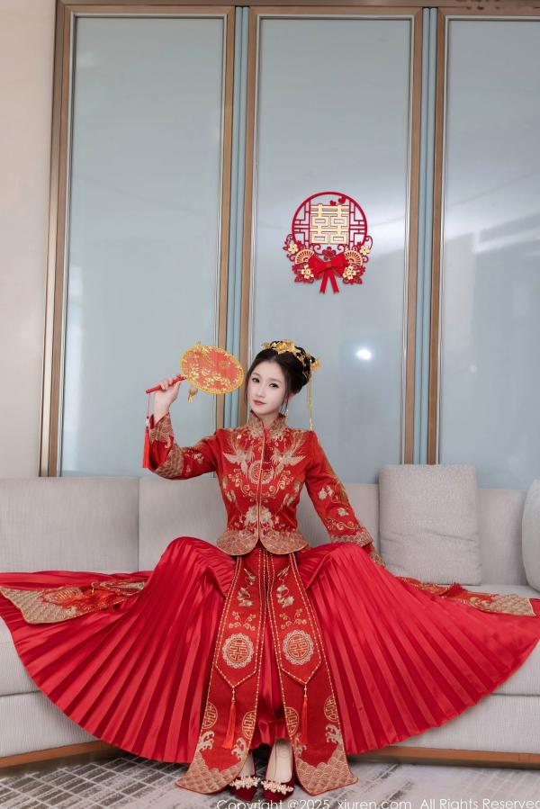    XiuRen秀人网-9811-杏子Yada-中式红衣新娘-性感内衣私房-古典韵味与大胆诱惑-2025.01.24第15张图片