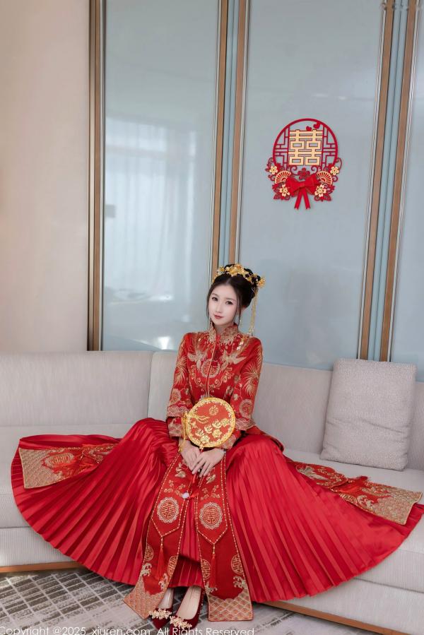   XiuRen秀人网-9811-杏子Yada-中式红衣新娘-性感内衣私房-古典韵味与大胆诱惑-2025.01.24第19张图片
