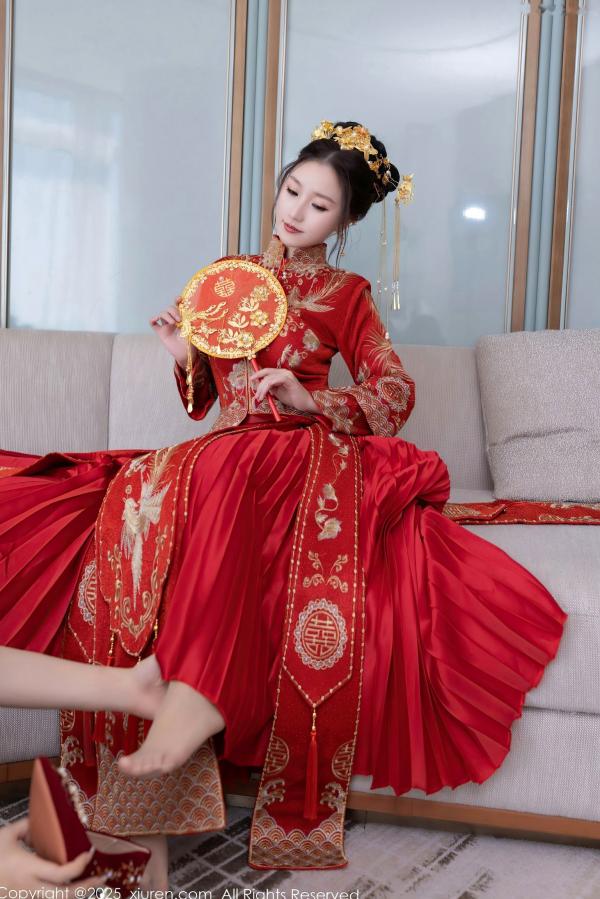    XiuRen秀人网-9811-杏子Yada-中式红衣新娘-性感内衣私房-古典韵味与大胆诱惑-2025.01.24第20张图片