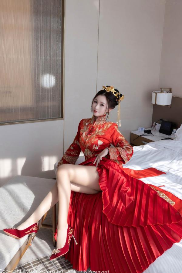    XiuRen秀人网-9811-杏子Yada-中式红衣新娘-性感内衣私房-古典韵味与大胆诱惑-2025.01.24第26张图片