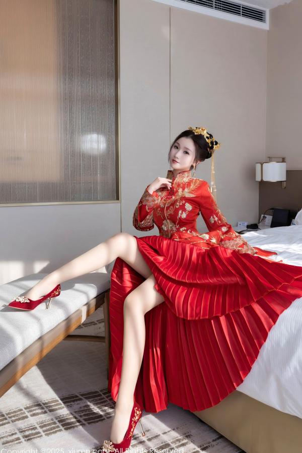    XiuRen秀人网-9811-杏子Yada-中式红衣新娘-性感内衣私房-古典韵味与大胆诱惑-2025.01.24第27张图片