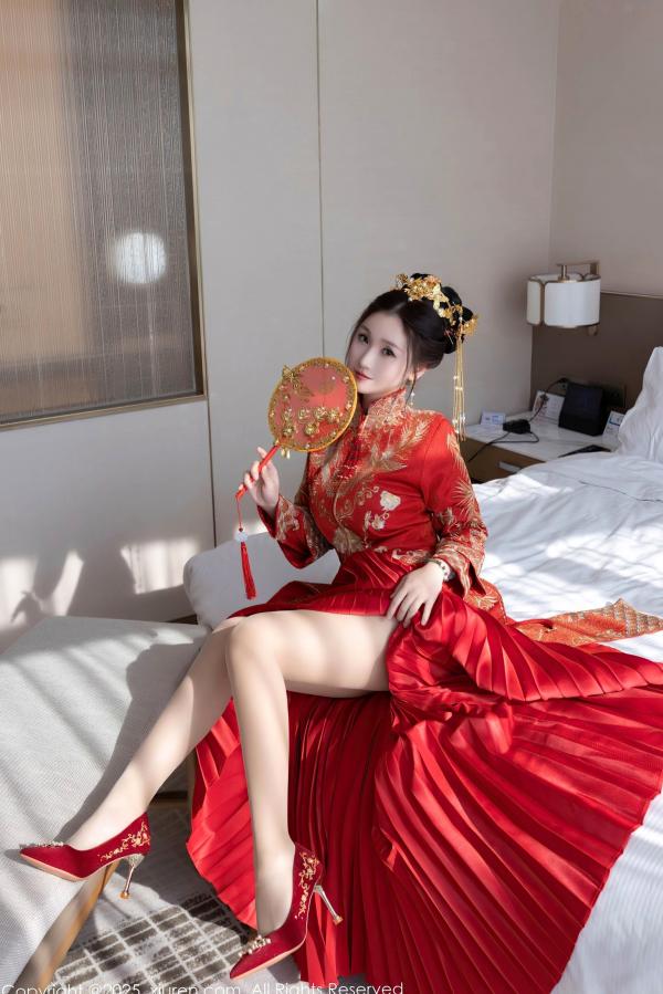    XiuRen秀人网-9811-杏子Yada-中式红衣新娘-性感内衣私房-古典韵味与大胆诱惑-2025.01.24第28张图片