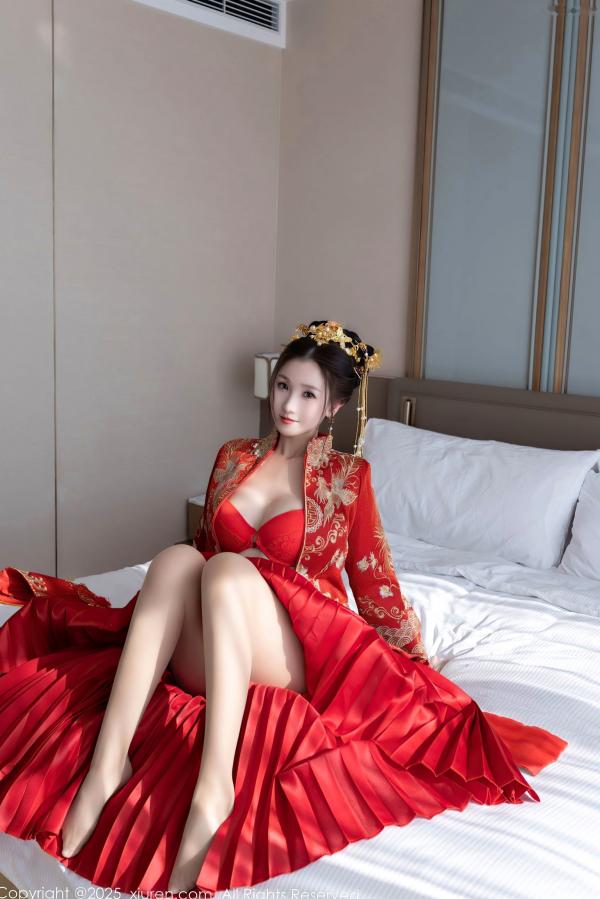    XiuRen秀人网-9811-杏子Yada-中式红衣新娘-性感内衣私房-古典韵味与大胆诱惑-2025.01.24第29张图片