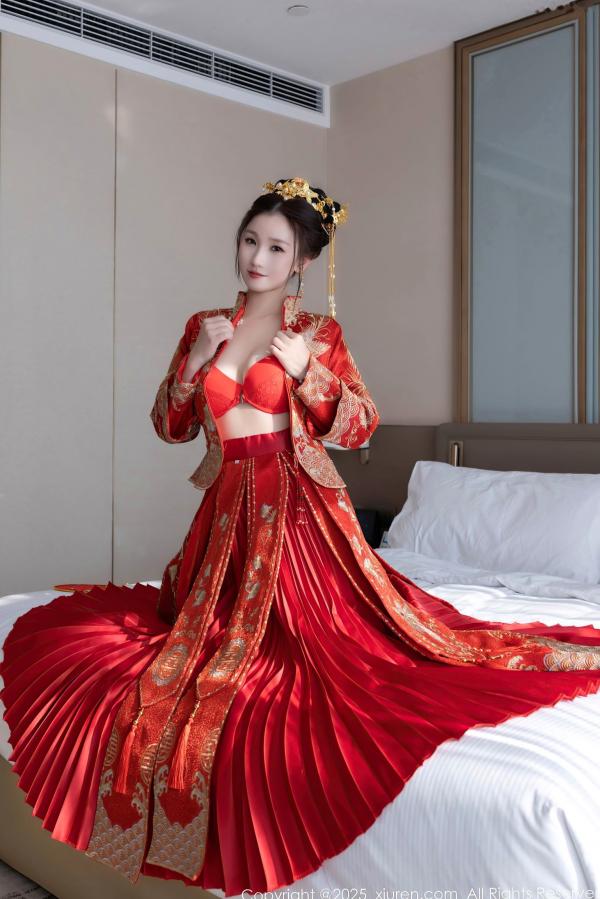    XiuRen秀人网-9811-杏子Yada-中式红衣新娘-性感内衣私房-古典韵味与大胆诱惑-2025.01.24第30张图片