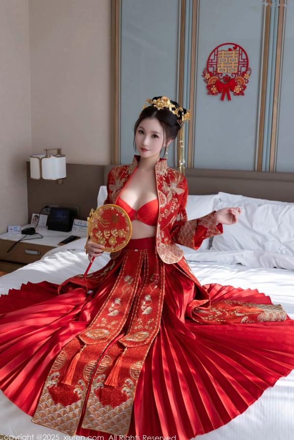    XiuRen秀人网-9811-杏子Yada-中式红衣新娘-性感内衣私房-古典韵味与大胆诱惑-2025.01.24第31张图片