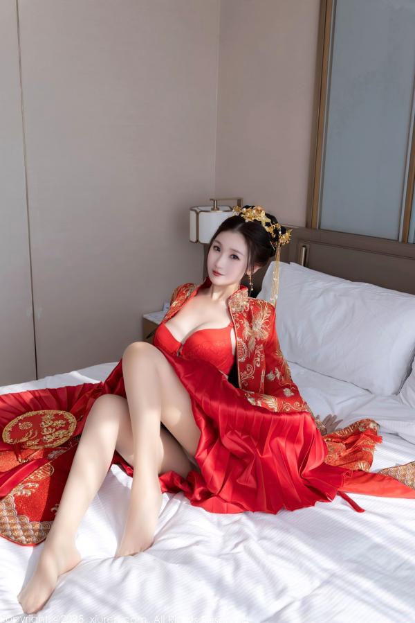    XiuRen秀人网-9811-杏子Yada-中式红衣新娘-性感内衣私房-古典韵味与大胆诱惑-2025.01.24第34张图片