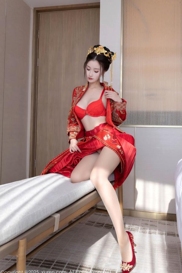    XiuRen秀人网-9811-杏子Yada-中式红衣新娘-性感内衣私房-古典韵味与大胆诱惑-2025.01.24第38张图片