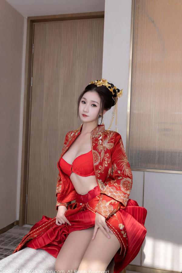    XiuRen秀人网-9811-杏子Yada-中式红衣新娘-性感内衣私房-古典韵味与大胆诱惑-2025.01.24第39张图片