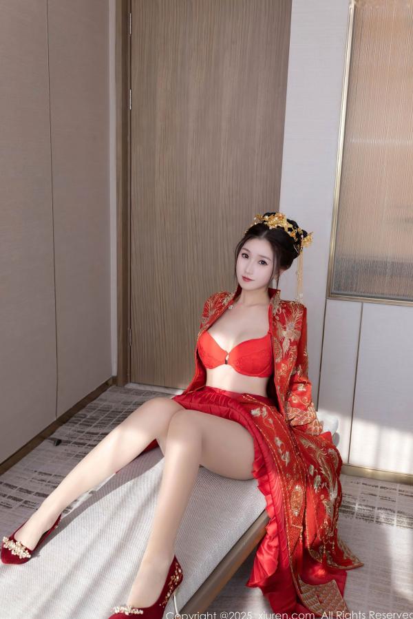    XiuRen秀人网-9811-杏子Yada-中式红衣新娘-性感内衣私房-古典韵味与大胆诱惑-2025.01.24第41张图片