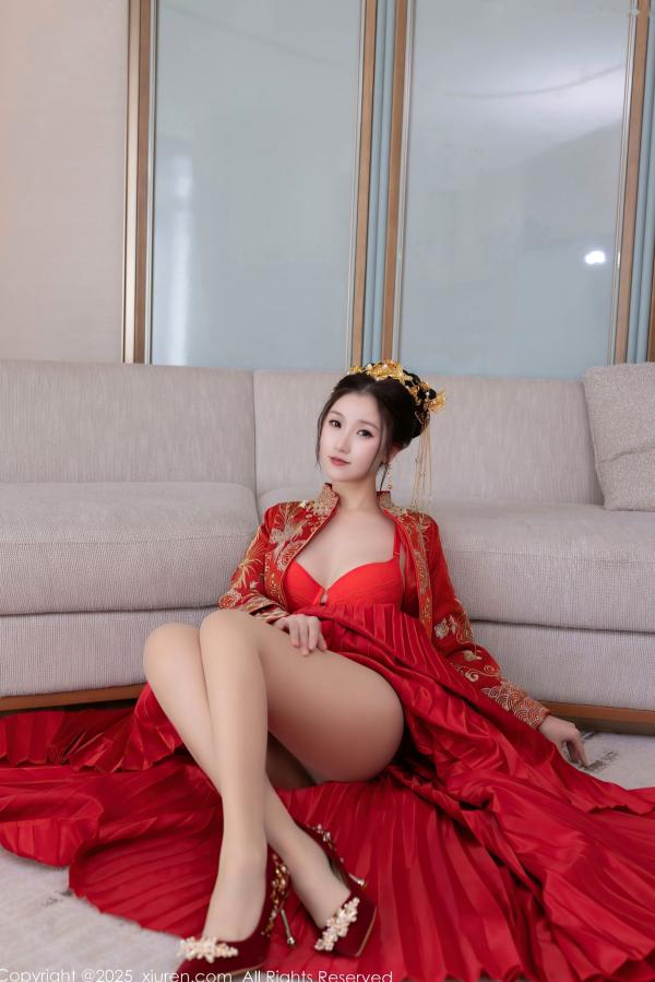    XiuRen秀人网-9811-杏子Yada-中式红衣新娘-性感内衣私房-古典韵味与大胆诱惑-2025.01.24第50张图片