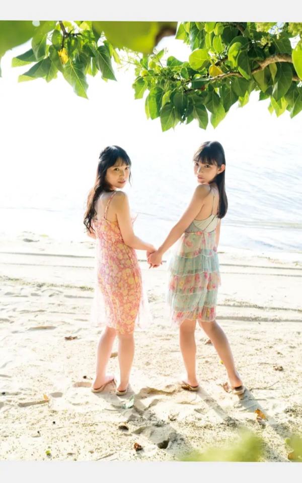    Marina Nagasawa 長澤茉里奈 & Seera Nagasawa 長澤聖愛 - W pocchi 日系户外写真，清新童颜女神沙滩唯美画报第103张图片