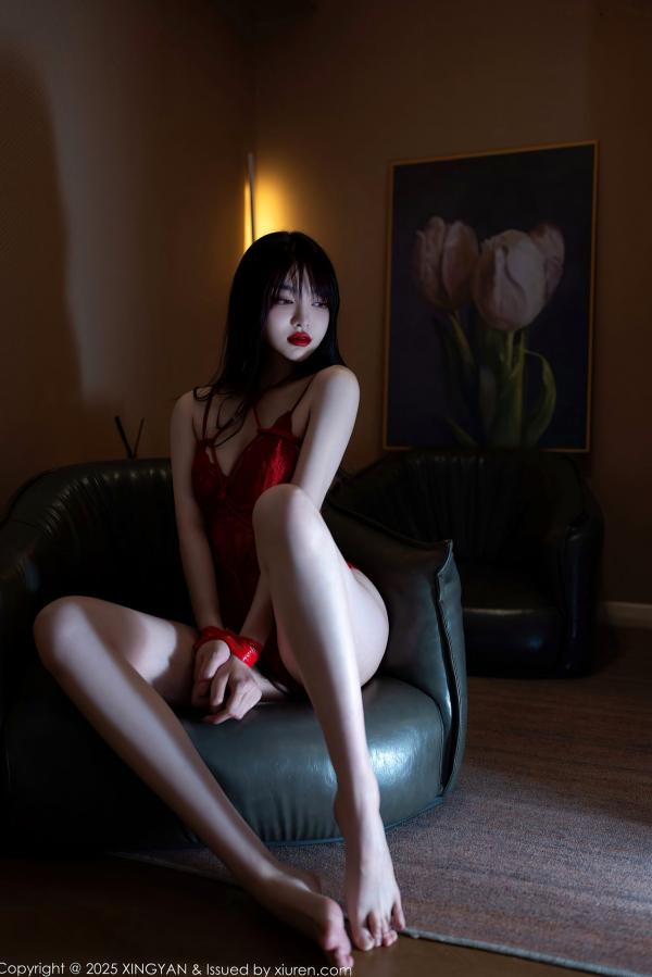    星颜社-335-白露lulu-红丝连体衣绳缚私房写真-黑色牛仔外套诱惑-极品大尺度-2025.04.16第26张图片