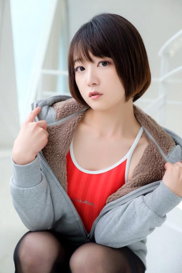   Fukami Akane 深見あかね - 极品竞技泳衣写真，清纯短发制服诱惑，极致美腿美臀精选集第48张图片