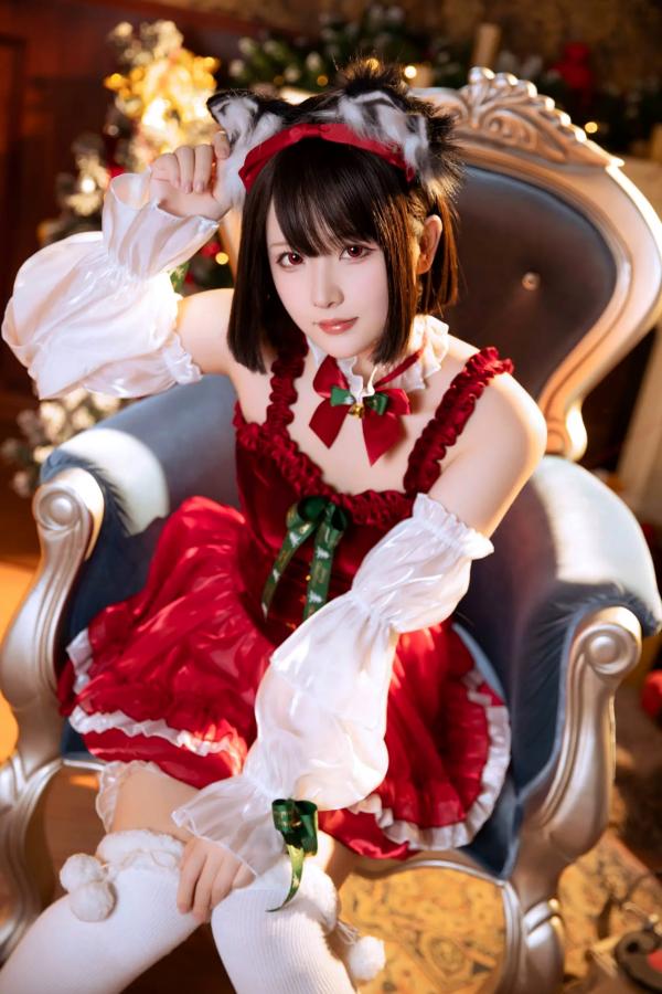    屿鱼 - 圣诞节限定cosplay，化身梦幻兽耳甜心，演绎极致诱惑与节日氛围感第4张图片