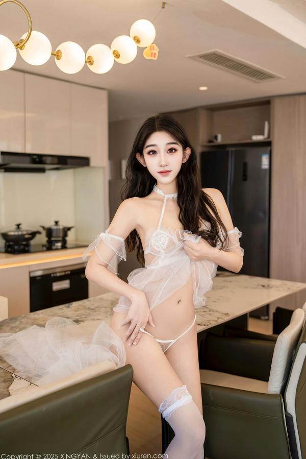    XingYan星颜社-330-星冉-白色轻透蕾丝爆乳-唯美室内私房诱惑写真第10张图片