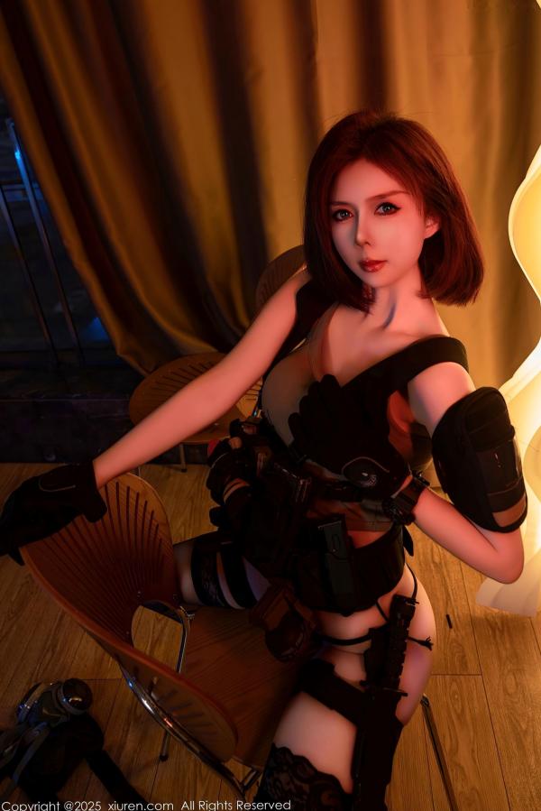    XiuRen秀人网-9759-白芷yy-帅气短发美女制服特种兵黑丝-2025.01.15第22张图片