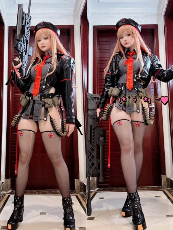    屿鱼 - Nikke系列高还原COSPLAY：皮衣诱惑、战术装备与粉色兔女郎百变造型鉴赏第29张图片