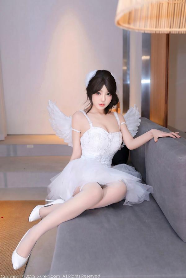    XiuRen秀人网-9742-桃妖夭-白色天使短纱裙白丝爆乳萝莉-2025.01.10第25张图片