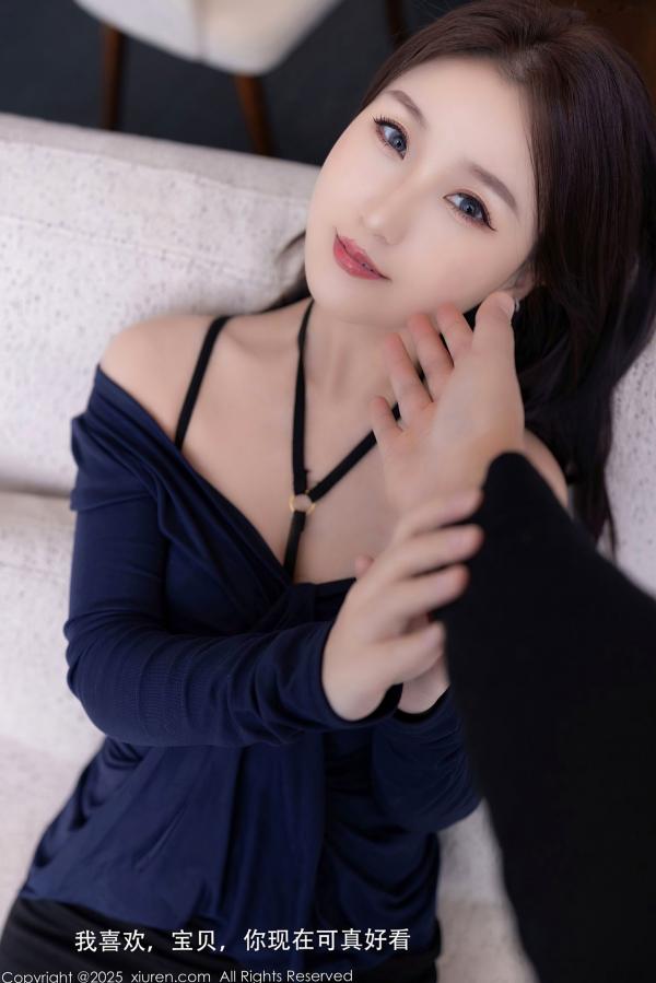    XiuRen秀人网写真：杏子Yada-分手再见剧情，黑色蕾丝情趣内衣展现极致美腿，居家毛衣私房照尽显诱惑女神气质第16张图片