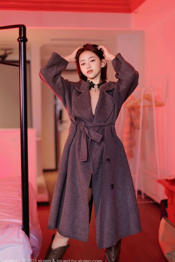    XiuRen秀人网-9727-小橘子orange-短发少女黑色轻透情趣内衣-2025.01.08第78张图片