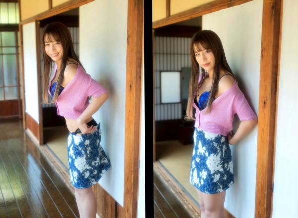    桜りん日式榻榻米私房写真，性感蓝色蕾丝内衣诱惑，纯欲甜美笑容气质女神第31张图片