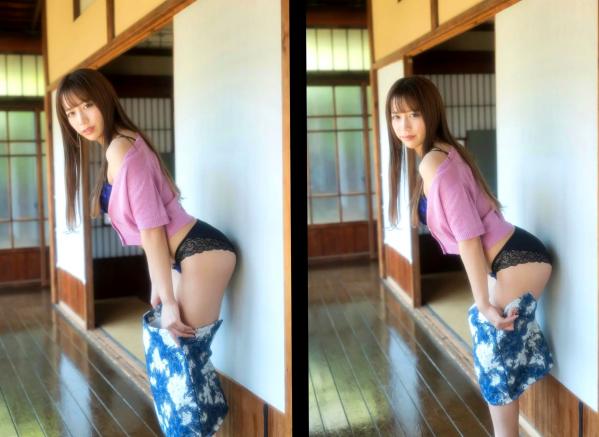    桜りん日式榻榻米私房写真，性感蓝色蕾丝内衣诱惑，纯欲甜美笑容气质女神第32张图片