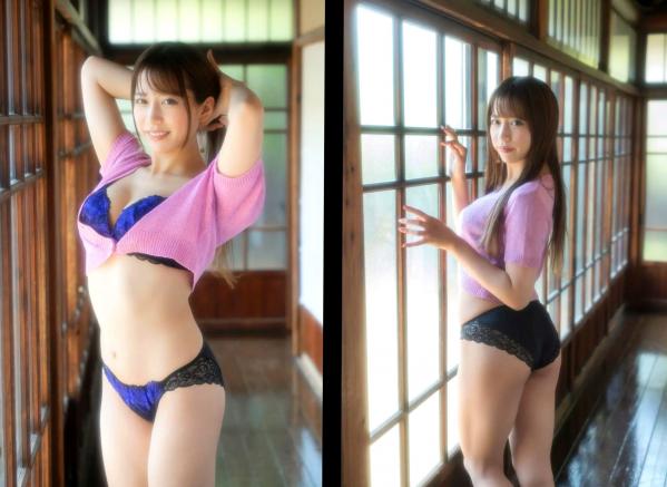    桜りん日式榻榻米私房写真，性感蓝色蕾丝内衣诱惑，纯欲甜美笑容气质女神第35张图片