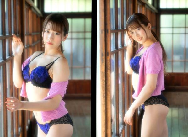    桜りん日式榻榻米私房写真，性感蓝色蕾丝内衣诱惑，纯欲甜美笑容气质女神第38张图片