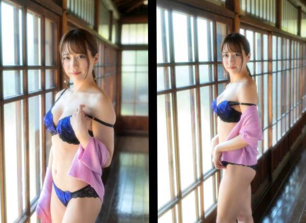    桜りん日式榻榻米私房写真，性感蓝色蕾丝内衣诱惑，纯欲甜美笑容气质女神第39张图片