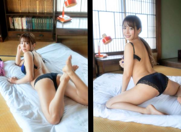   桜りん日式榻榻米私房写真，性感蓝色蕾丝内衣诱惑，纯欲甜美笑容气质女神第64张图片