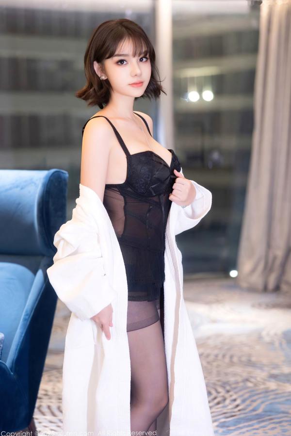    XiuRen秀人网9713黎苏苏：浴室私房时尚，短发御姐极致诱惑，黑丝蕾丝内衣写真，尽显妩媚动人身材第6张图片