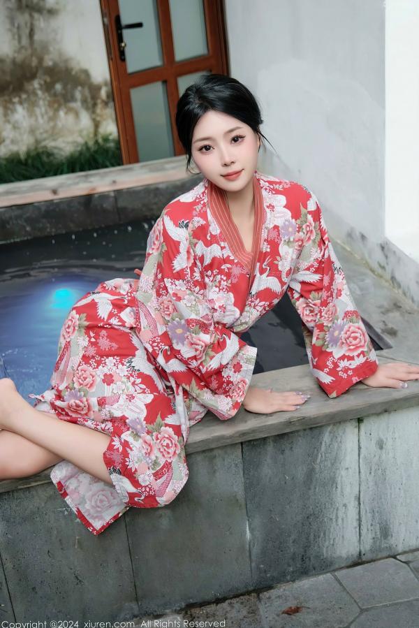    秀人网麦田最新作品：和服温泉湿身诱惑写真，红妆妩媚，极致火辣身材与日式风情的完美演绎，视觉冲击力十足的纯欲温泉盛宴。第10张图片