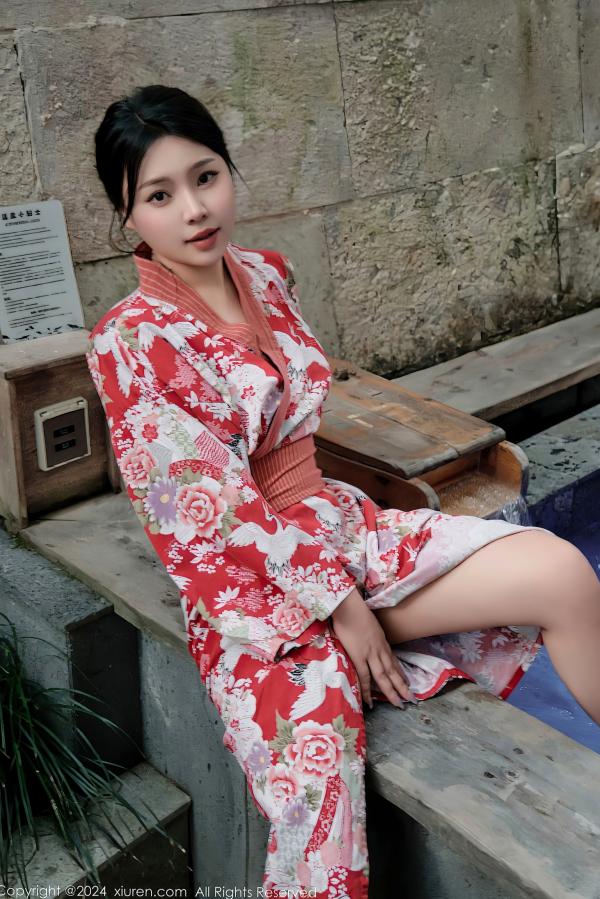    秀人网麦田最新作品：和服温泉湿身诱惑写真，红妆妩媚，极致火辣身材与日式风情的完美演绎，视觉冲击力十足的纯欲温泉盛宴。第20张图片