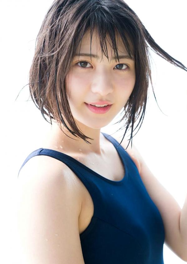    山田南実写真集「キミを見つけた日」室内私房与泳池湿发诱惑，清纯少女的极致性感连体泳衣大秀完美身段第2张图片