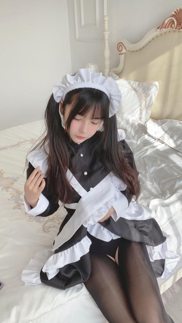 桜井宁宁 樱井宁宁  樱井宁宁-030-双马尾黑丝女仆诱惑私房照，童颜巨乳尽显性感女神魅力第6张图片