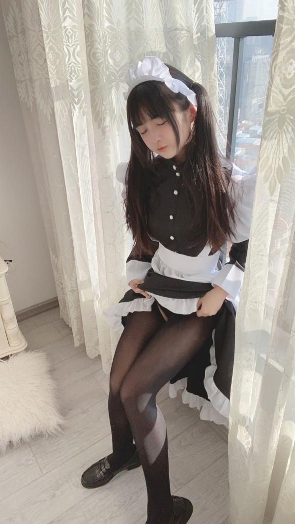桜井宁宁 樱井宁宁  樱井宁宁-030-双马尾黑丝女仆诱惑私房照，童颜巨乳尽显性感女神魅力第7张图片