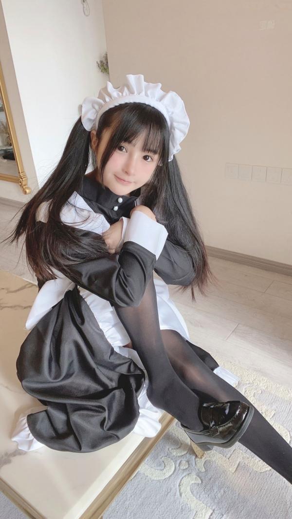 桜井宁宁 樱井宁宁  樱井宁宁-030-双马尾黑丝女仆诱惑私房照，童颜巨乳尽显性感女神魅力第24张图片