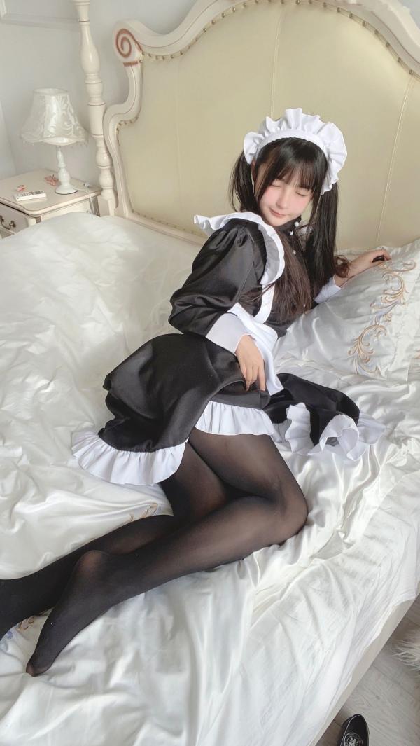 桜井宁宁 樱井宁宁  樱井宁宁-030-双马尾黑丝女仆诱惑私房照，童颜巨乳尽显性感女神魅力第56张图片