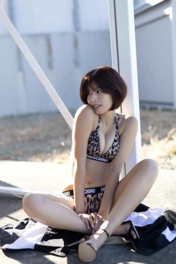    藤井マリー - 砂時計 vol.1：潮流豹纹内衣户外写真，清纯短发混血感女神极致诱惑第11张图片