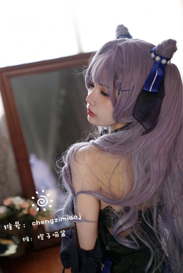   橙子喵酱-Keqing原神刻晴Cosplay私房大尺度写真，纯欲诱惑角色扮演，精致唯美呈现第2张图片